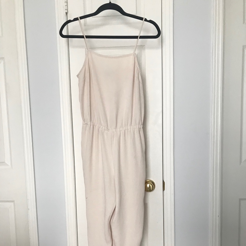 Topshop cream jumpsuit
